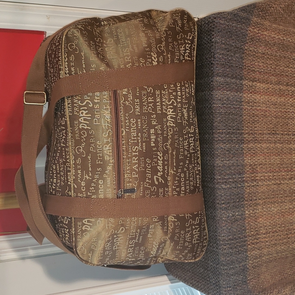 ππ€π VINTAGE FRANCE PARIS TAPESTRY CARRY-ON WEEKENDER TRAVEL LUGGAGE TOUR BAG - Picture 5 of 14